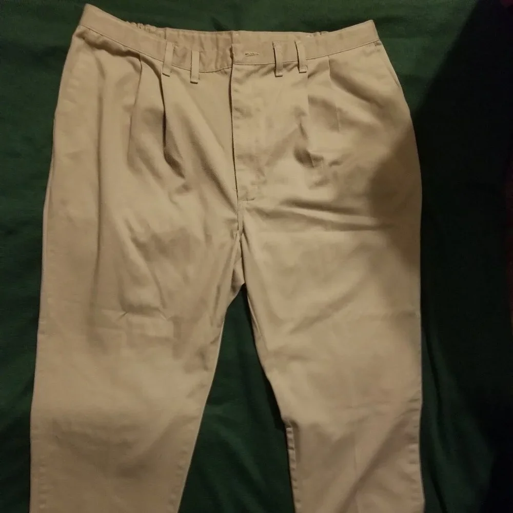 Legendary Gold 44 x 30 tan khaki pants with expanding waist band